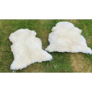 Genuine New Zealand Eco Curly Lambskin Sheepskin Dense Long Wool Fur White New