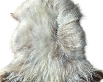 Icelandic Lambskin – Whole Sheepskin, Long-Haired Cream-White with Brown Tips | Scandinavian Living Style
