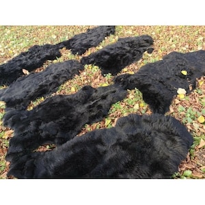 本物のエコシープスキンラムスキンシープスキンファーブラック最大140cm2種類お買い得品