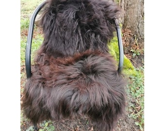 Top eco Iceland fur lambskin sheepskin long wool natural brown new L - Xxl