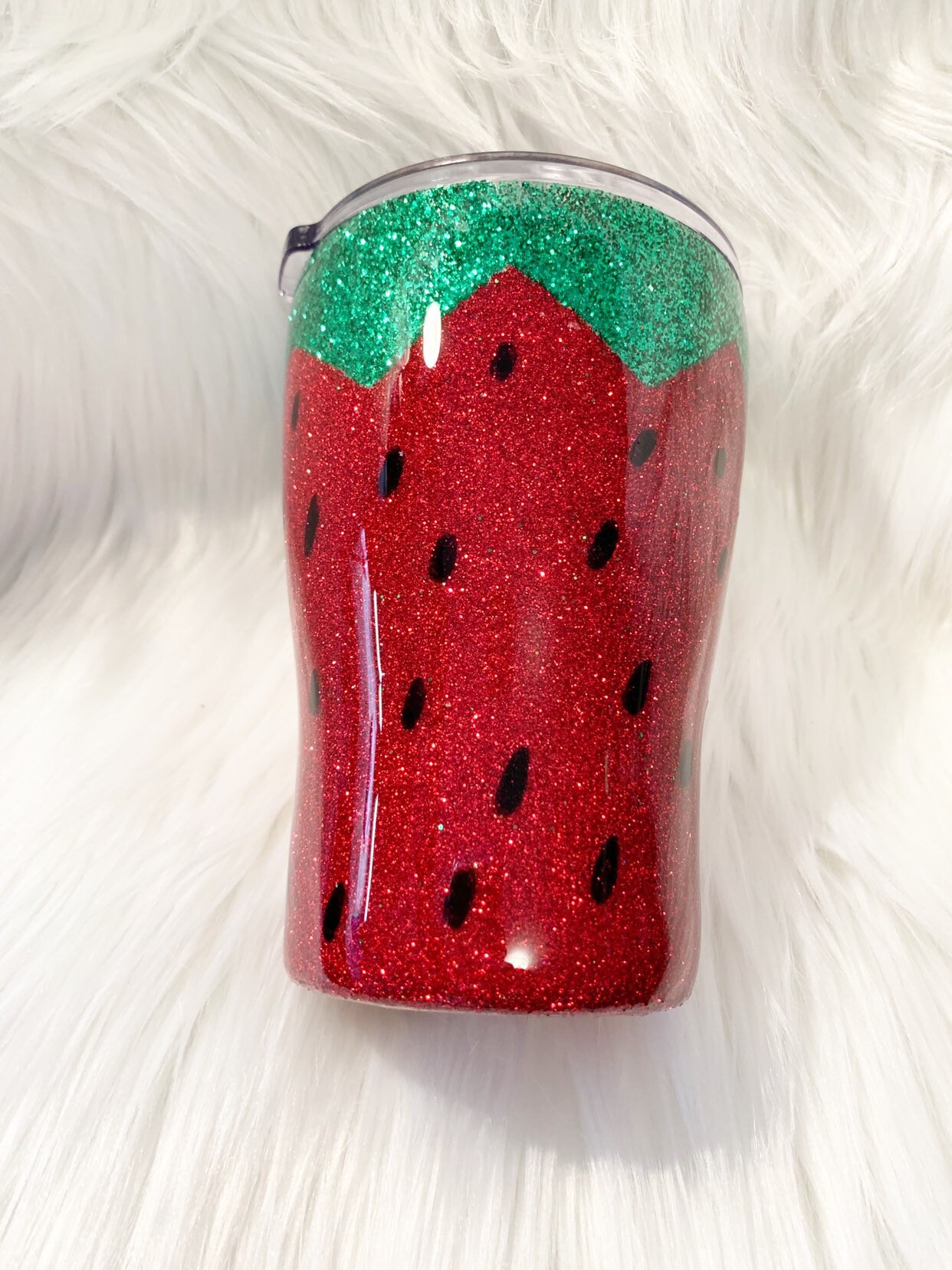 Cute Strawberry Tumbler With Lid and Straw Etsy