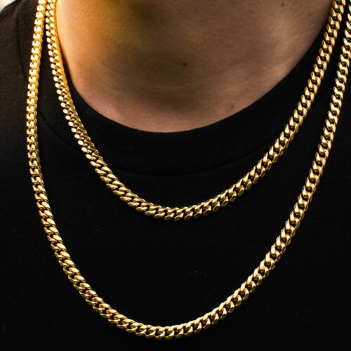 18k Yellow Gold Miami Cuban Link Chain 