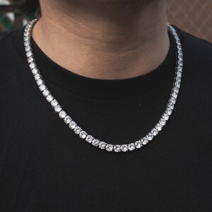 Mens white gold tennis chain clearance
