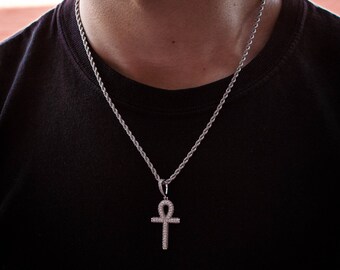 White Gold Ankh - Etsy