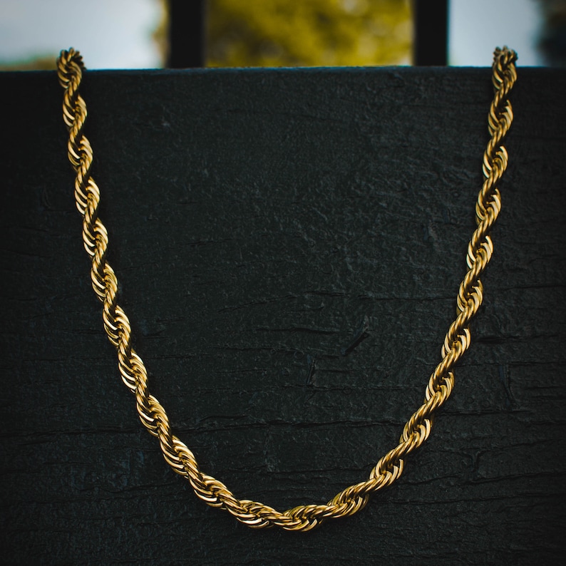 18k Yellow Gold Thick Rope Chain 8mm LIFETIME WARRANTY Etsy