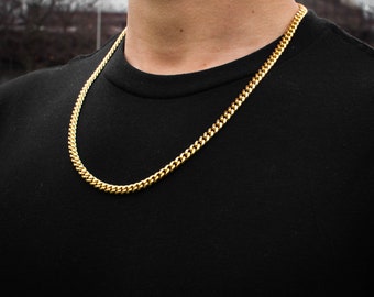 18k Yellow Gold Miami Cuban Link Chain 