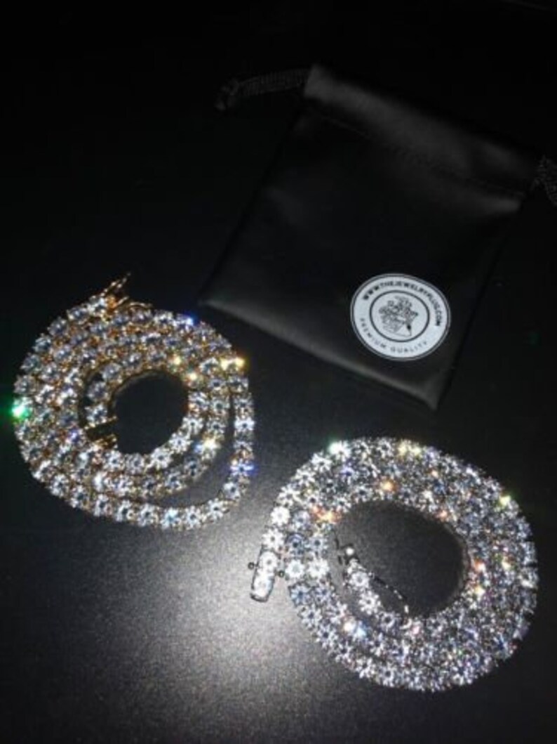 Vvs Clarity Diamond Tennis Chain 3mm 6mm 14k White Gold Etsy