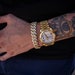 18k Yellow Gold Iced Out Prong Diamond Cuban Link Bracelet - LIFETIME WARRANTY 