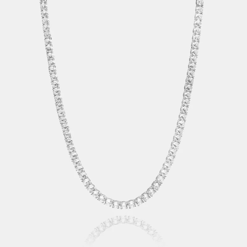 Tennis Necklace (13.01 ct GH VVS-VS Diamonds) in 18K White Gold – Beauvince