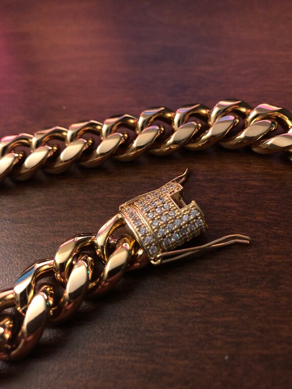 Details about / 14k Gold Filled Stamp Medusa Miami Cubn Chain Pendant Lifetme Warranty