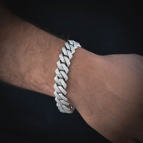 18k White Gold Iced Out Prong Diamond 