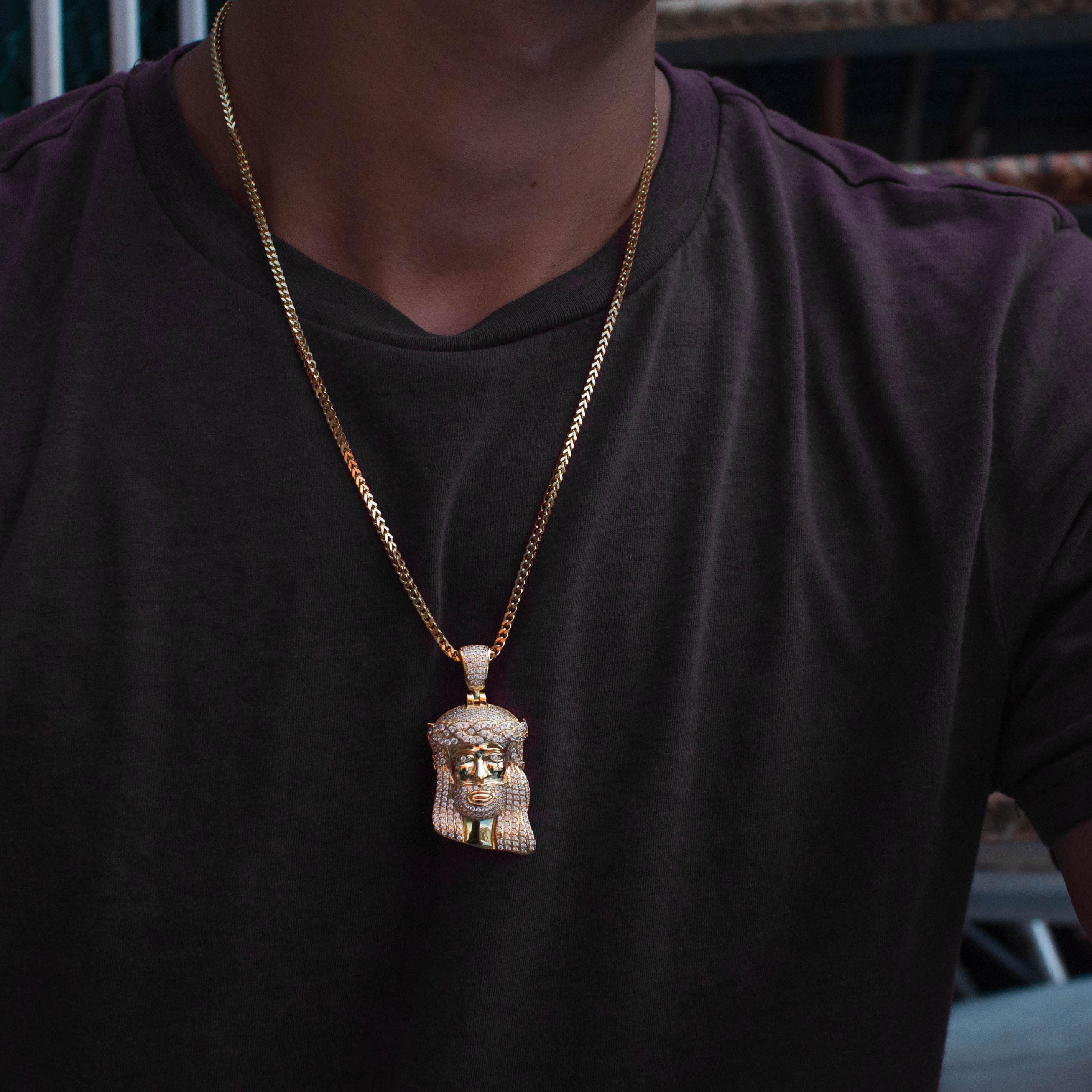 18k Yellow Gold Large Jesus Piece 