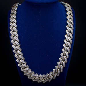 Mens Diamond Baguette Cuban Link Choker Chain Diamond Real 18k - Etsy