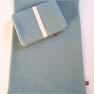 Washable changing mat, waterproof, waffle pique, old green, various sizes