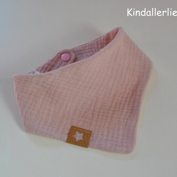 Foulard bébé en mousseline, vieux rose