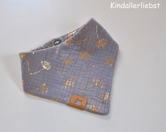 Muslin Baby Scarf, Grey with Dandelions