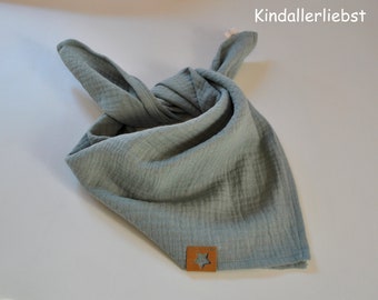 Muslin scarf for babies & toddlers headscarf cuddly blanket nile green