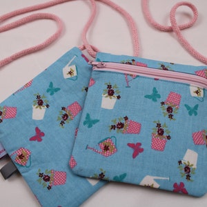 Kinder-BRUSTBEUTEL "Gärtnern" mit Reißverschluss und Reflektorfähnchen; Brusttasche, Geldbörse, Geldbeutel