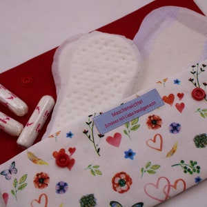 Etui für Damenbinden, Inkontinenzvorlagen, Slipeinlagen / Kosmetiktäschchen / Hygienetäschchen / Medikamententäschchen / Maskentasche