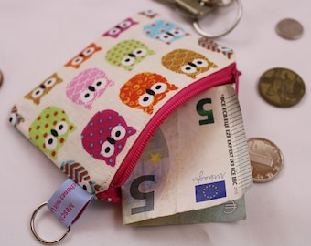 WALLET / WALLET / WALLET for children "Japan owls" - mini purse, key pouch, zip pouch
