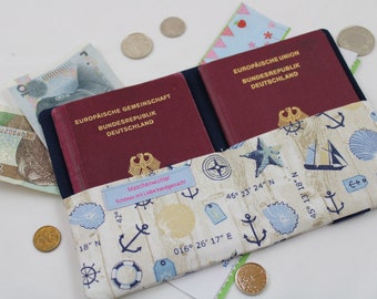 Passport cover, passport case, vaccination passport cover DUO "maritim"