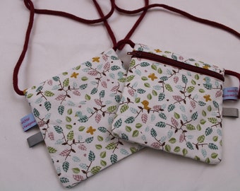 Children's CHEST POUCH "In the tree" with zipper and reflector flag; breast pocket, purse, wallet