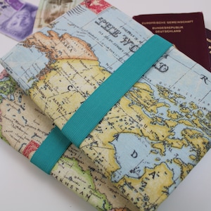 Travel case / travel organizer for families 4/meter World Map different interior colors available image 3