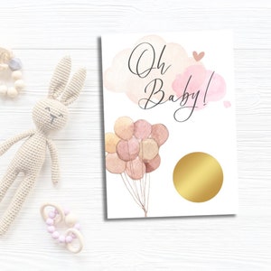 Gioco per baby shower, gratta e vinci, baby shower, gratta e vinci personalizzato, ragazzo o ragazza, rivelazione del genere, festa per bambini