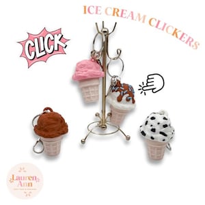 Sweet Treat Fidget Fun – 3D Printed Ice Cream Cone Clicker Toy – Choose from 4 Flavors!