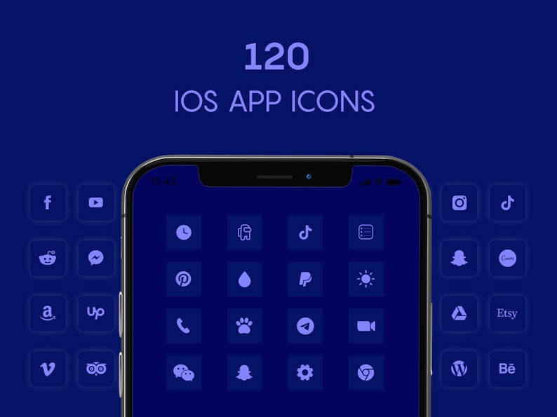 Iphone IOS 14 App Icons Pack Aesthetic Icons Minimalistic Etsy