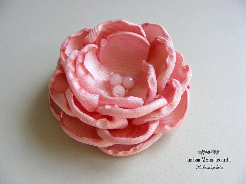 Cheerlife Eleganter Haarclip Mit Blume – Haarschmuck In Rosa, Mit Brosche & Sicherheitsnadel, Ca. 6,5–8 Cm