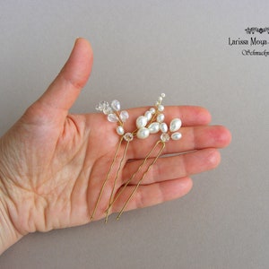 Set Mit 3 Roten Haarnadeln Mit Blumen & Kristall - Braut-Haarschmuck, Handgefertigt, Für Hochzeit & Festliche Anlässe