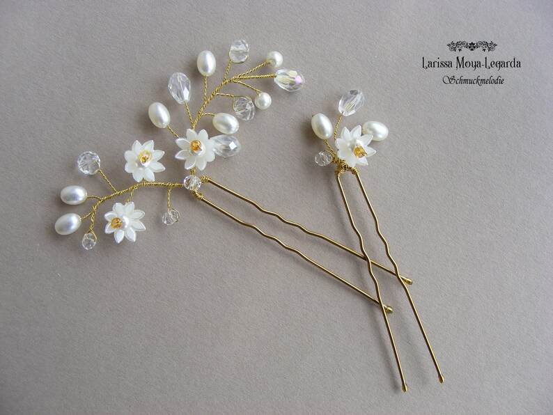 5-teiliger Braut-Haarschmuck Set – Perlen & Goldene Haarnadeln | Für Hochzeit, Abend & Besondere Anlässe