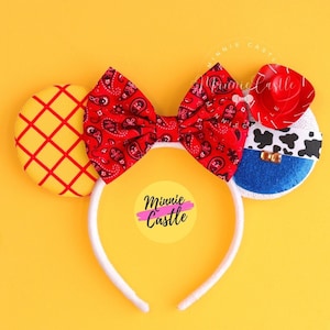 Jessie Hat Mouse Ears, Mickey Ears, Toy Cowboy Story Minnie Ears, Minnie Ears, Mouse Ears Headband, Woody Friend Ears for Girls and Adults