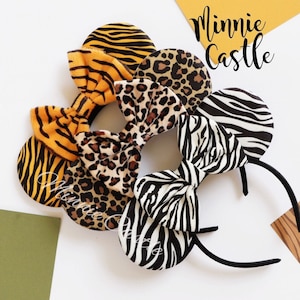 Safari Mickey Ears, Velvet Mouse Ears, Mickey Ears, Animal Kingdom Mickey Ears, Minnie Ears, Mouse Ears Headband, Leopard Ears, Mickey Ears