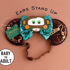 Tow Mater Mickey Ears, Mickey Ears, Mater Mouse ears, Minnie Ears, Race Cars Ears, Mouse Ears headband, Tow Mater Ears, Characters Ears