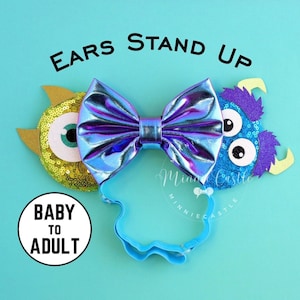 Monster ears, Mickey Ears, Monsters Minnie ears, Women Adult Mickey ears, Mouse Ears Headband with Elastic band, Characters Ears