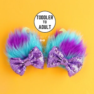 Sully Mickey Ears Hair Clips, Mickey Ears, Monsters Mouse Ears, Mickey Ears, Minnie Ears, Mouse Ears Hair Clips, Mickey Hair Clips