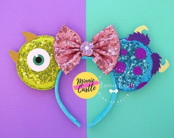 Monsters Ears, Mickey Ears, Monsters Mickey Ears, Minnie Ears, Mouse Ears Headband, Character Ears