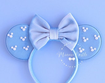 Mickey Pearls Ears, Mickey Ears, Minnie Ears, Sky Blue Ears, Mouse Ears Headband, Velvet Mickey Ears, Pink Ears, Mickey Ears, Mouse Ears