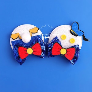 Donald Mickey Ears, Mickey Ears Hair Clips, White Duck Mouse Ears, Mickey Ears, Minnie Ears Hair Clips, Mouse Ears Hair Clips, Charters Ears