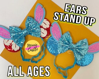 Hawaiian Aloha Alien ears, Toddler Mickey ears, Mickey Ears, Minnie Ears, Mickey Ears with Elastic Headband, Character Ears for Kids Women