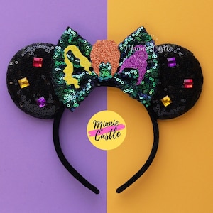 3 Sister Witch Mouse-oren, Mickey-oren, Halloween-minnieoren, Hocus Pocu-muisoren hoofdband voor kinderen en volwassenen, karakteroren