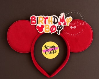 Birthday Ears, Birthday Mickey ears, Boy Mickey Ears, Men Mouse Ears, Birthday Boy Ears, Minnie Ears, Mouse ears headband