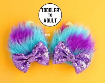Sully Mickey Ears Hair Clips, Mickey Ears, Monsters Mouse Ears, Mickey Ears, Minnie Ears, Mouse Ears Hair Clips, Mickey Hair Clips