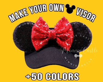 Mickey Visor, Custom Mickey Visor, Mickey Ears, Minnie Ears, Mickey Ears Hat, Black Mickey Visor, Mouse Ears Visor, Minnie Ears Hat