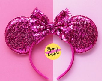 Disney Minnie Mouse Glitter and Sequin Ear Headband Imagination Pink