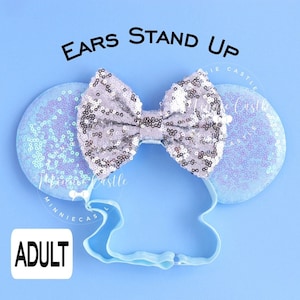 Minnie ears, Baby Blue Mickey Ears, Women adult Minnie ears, Mickey Ears, Mouse ears with Elastic headband, Sky Blue ears, comfortable ears