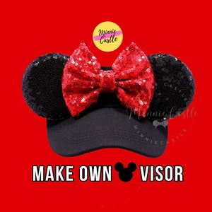Mickey Visor, Mickey Ears, Custom Mickey Ears Visor, Minnie Ears, Mickey Ears Hat, Black Mickey Visor, Mouse Ears Visor, Minnie Ears Hat