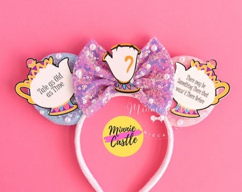 Mrs. Potts Ears, Mickey Ears, Belle Mickey Ears, Mrs. Potts  Minnie Ears, Minnie Ears, Mouse Ears Headband, Mrs Potts and Chip Mickey Ears